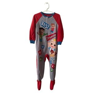 Cocomelon "Best Friends" One-Piece Sleeper Pajamas Toddler Boy Size 4T